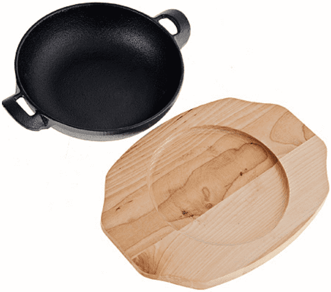 Сковорода 16,5см MAYER & BOCH чугунная с дощечкой